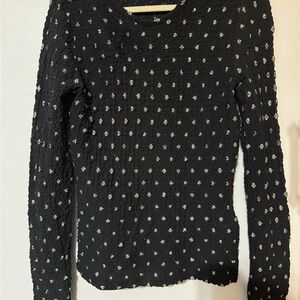 FranElegant Black and gold Polka Dot Women's Top